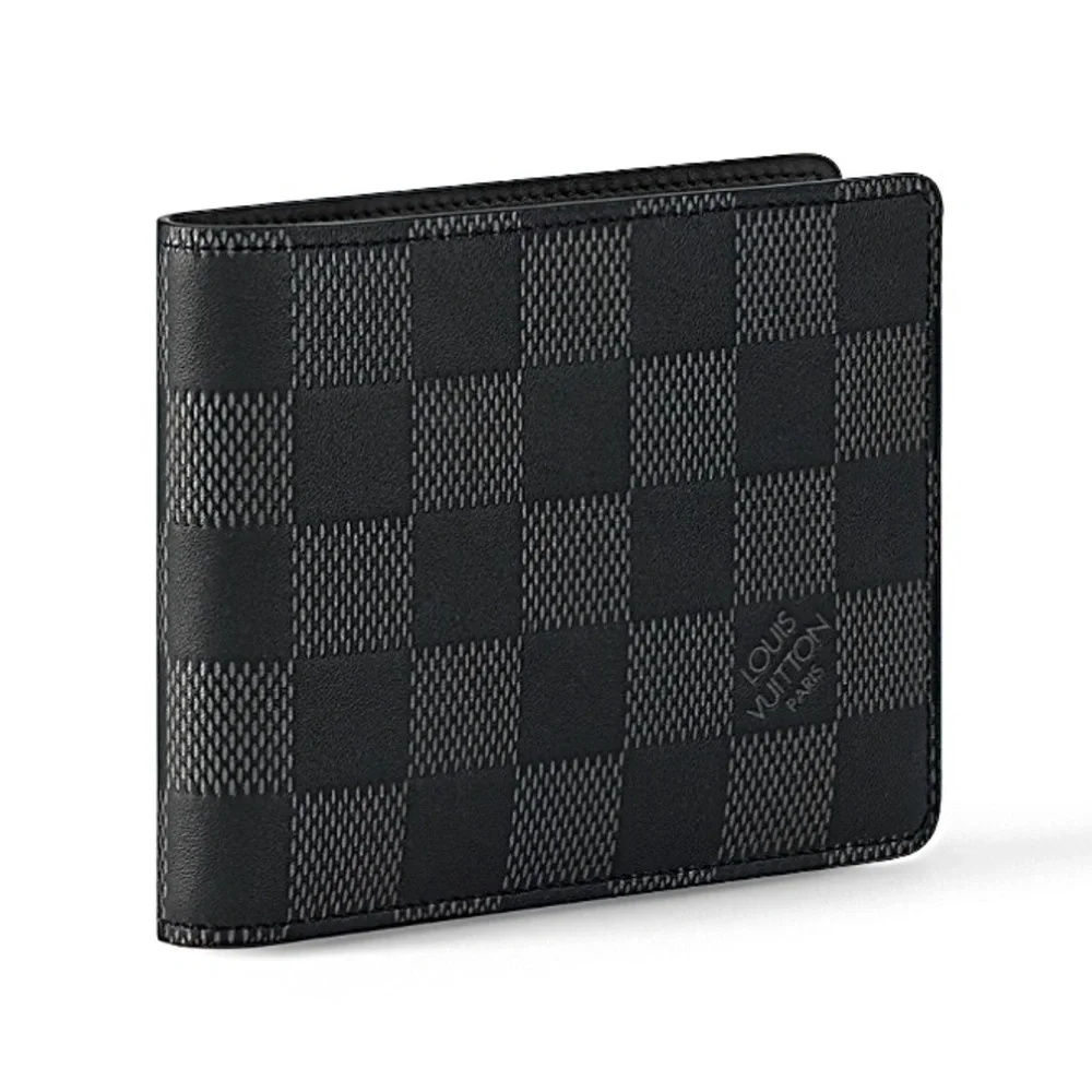Louis Vuitton Metallic Damier Infini Onyx Silver Leather Multiple Wallet